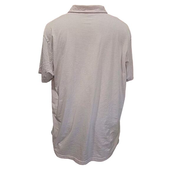 Peter Millar Seaside Wash Polo Shirt Mens Size XXL Striped Purple White - Picture 2 of 6